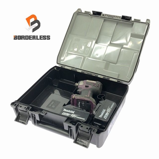 品 makita マキタ 18V 充電式インパクトドライバー TD173D 紫|パープル バッテリ2個 18V6.0Ah ケース付
