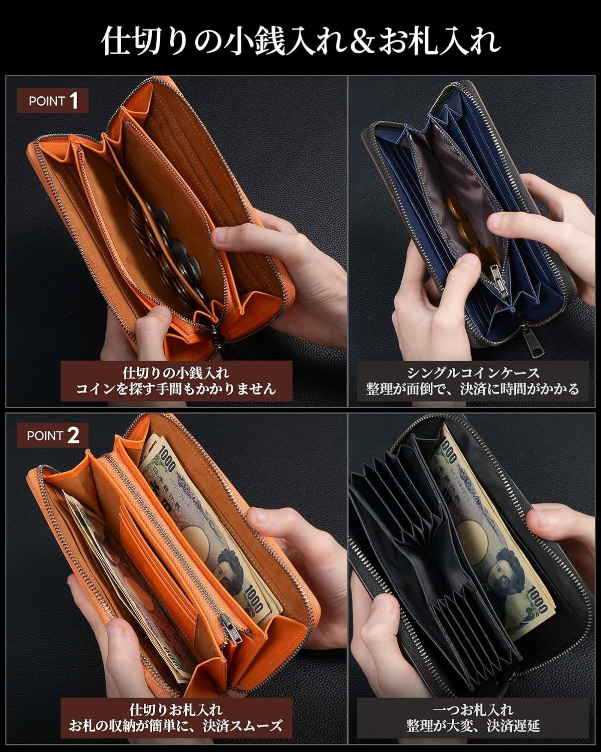 メンズ財布 長財布 プエブロレザー日本製 大容量 仕切り小銭入れ カード15枚 Amazon | [Kawaoto] 財布 メンズ 長財布 本革 プエブロレザー