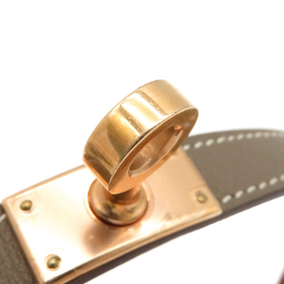 HERMÈS レザー ブレスレット ・ドゥブルトゥールローズゴールド金具T2