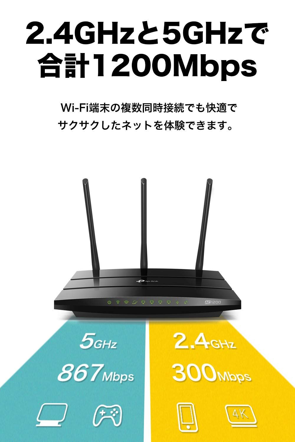 TP-Link WiFi 無線LAN ルーター APモード搭載機種 11ac 867 + 300Mbps デュアルバンド