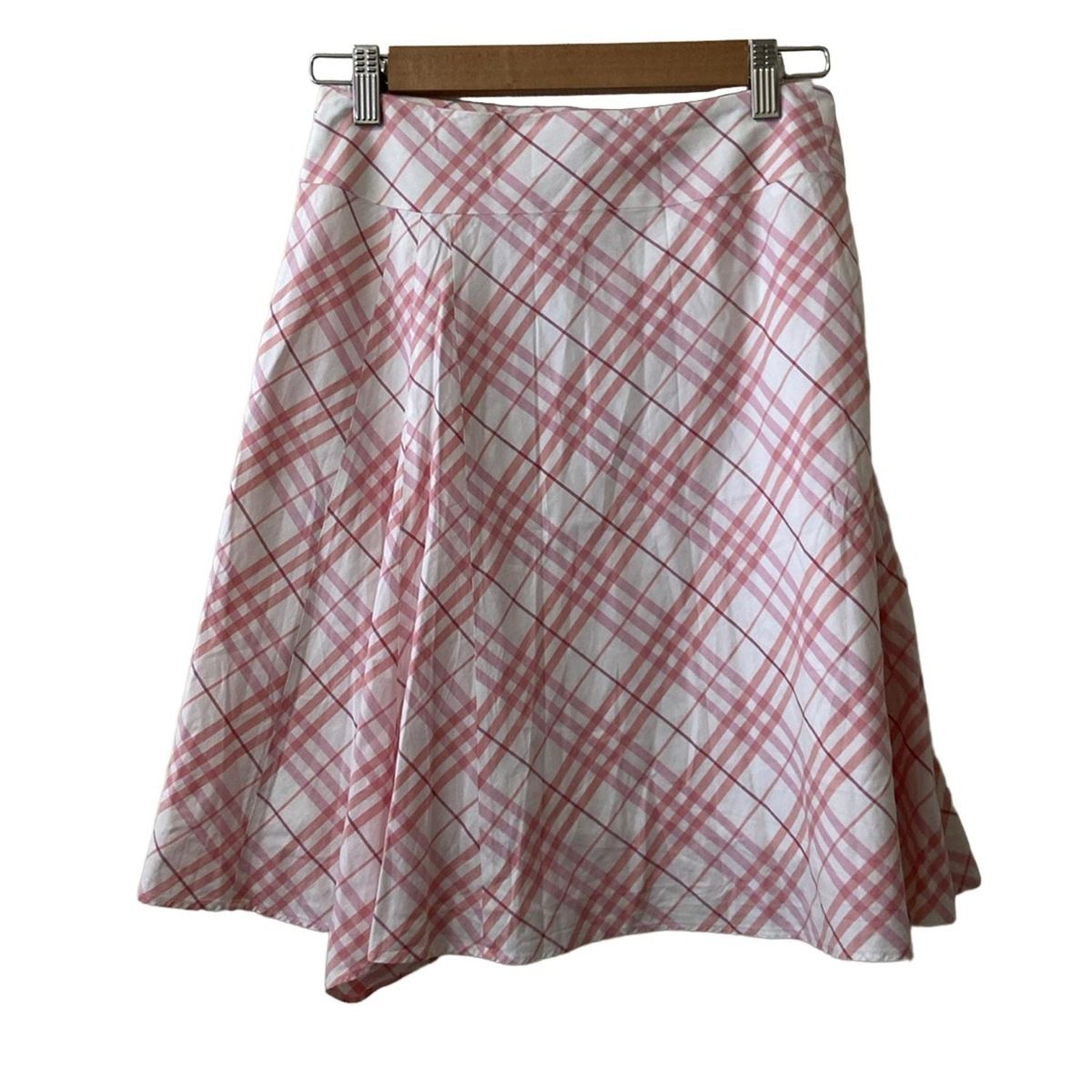 Burberry Blue Label バーバリーブルーレーベル スカート サイズ36 S レディース - 白×ピンク ひざ丈 チェック柄