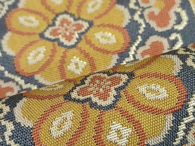 平和屋着物○両面 全通柄袋帯 正倉院花文 金糸 やまと誂製 正絹 逸品