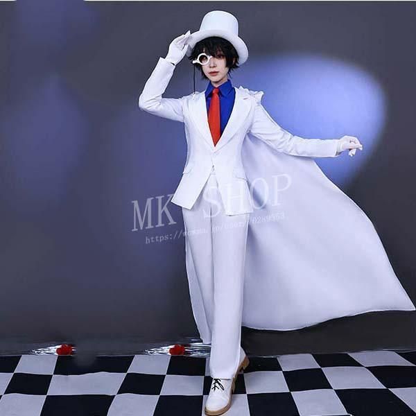新品 名探偵コナン 風 怪盗キッド コスプレ衣装 ウィッグ 靴 子供用 大人用 cosplay アニメ ゲーム コスチューム パーティーグッズ ハロウ K1743 名探偵コナン 怪盗キッド 黒羽 快斗 風 コスプレ衣装