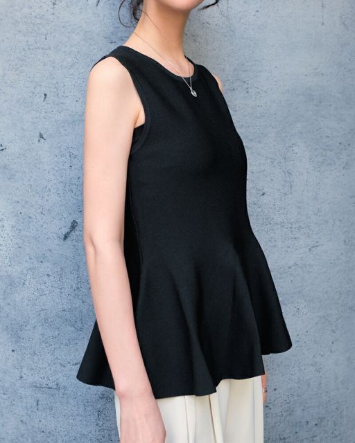 ブルネロクチネリ アイボリー シルク混合 ノースリーブチュニック