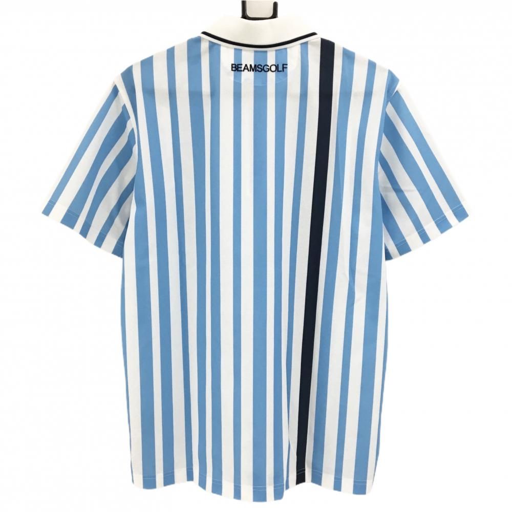 ☆ ビームス ゴルフ 半袖ポロシャツ ＜XL＞ 紺・白ストライプ ☆