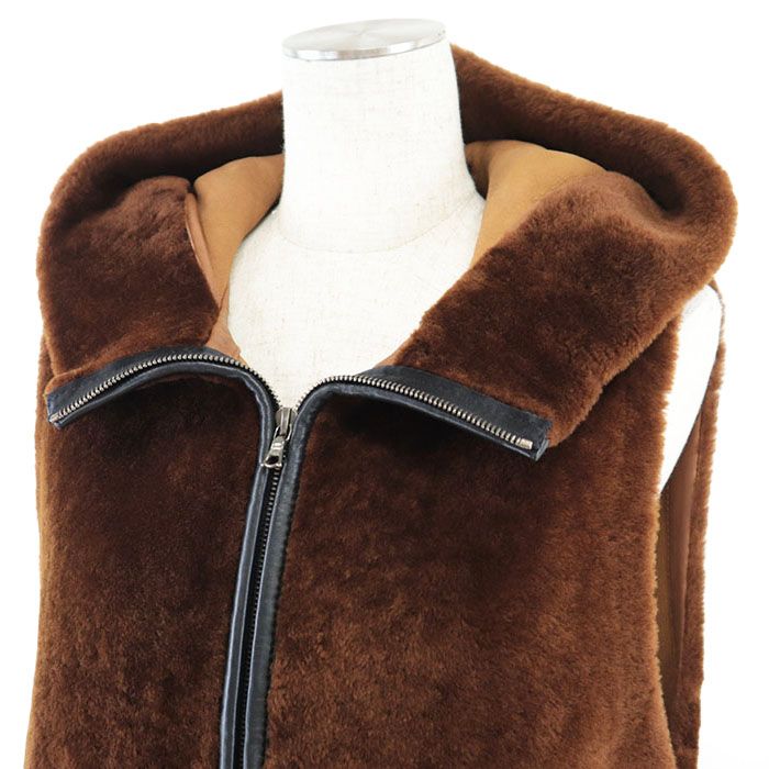 美品】ADORE アドーア ムートン ボア コート ノースリーブ ベスト  