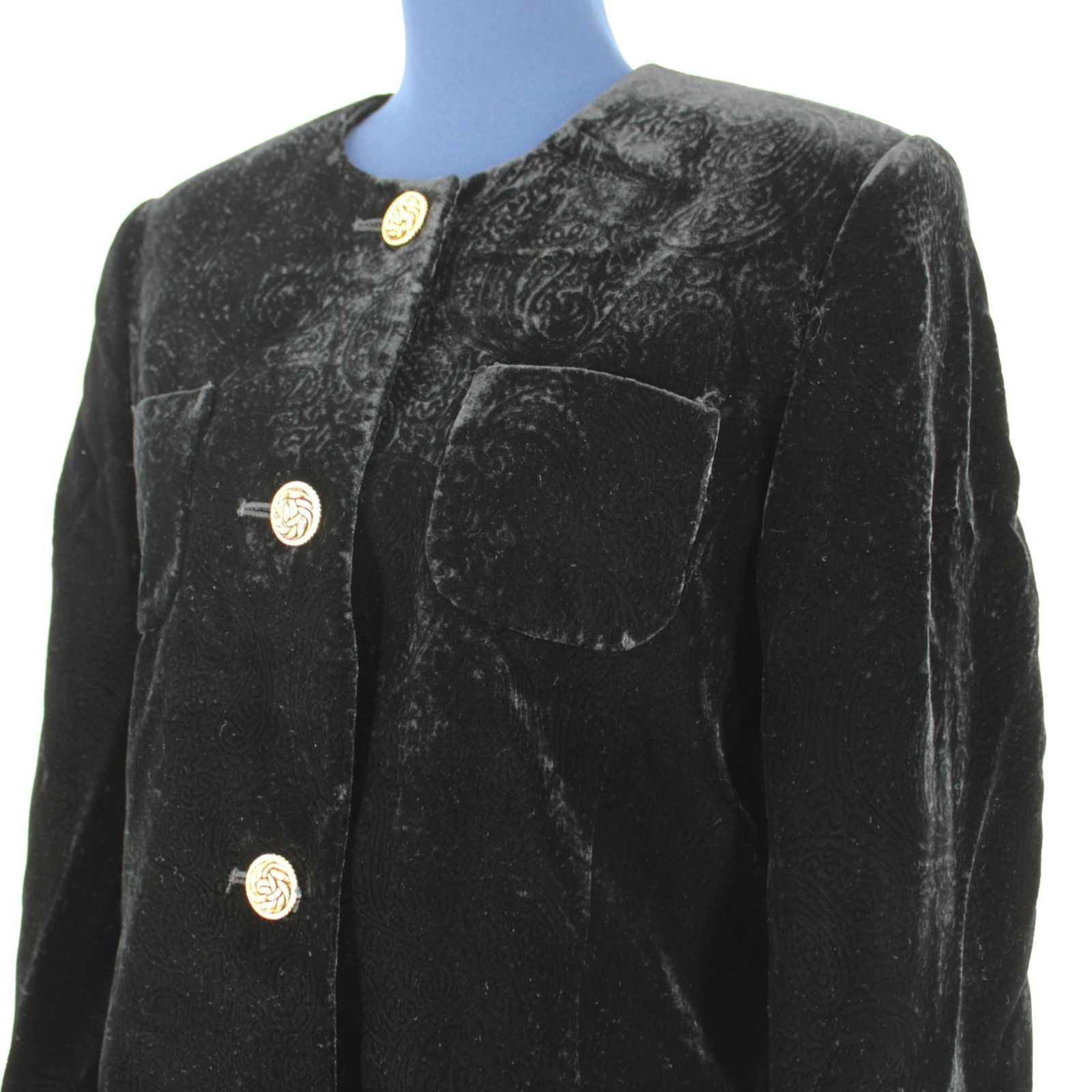 フォーマルウェア ブラック ベルベット Addenda by RENOWN＆ jean dore palais 上下セット 黒 感 マダム ベロア 上品 柄 模様 無地 ボタン スーツ 正装 ジャケット 上着 スカート 長袖 冬 トレンド商品 配色デザイン