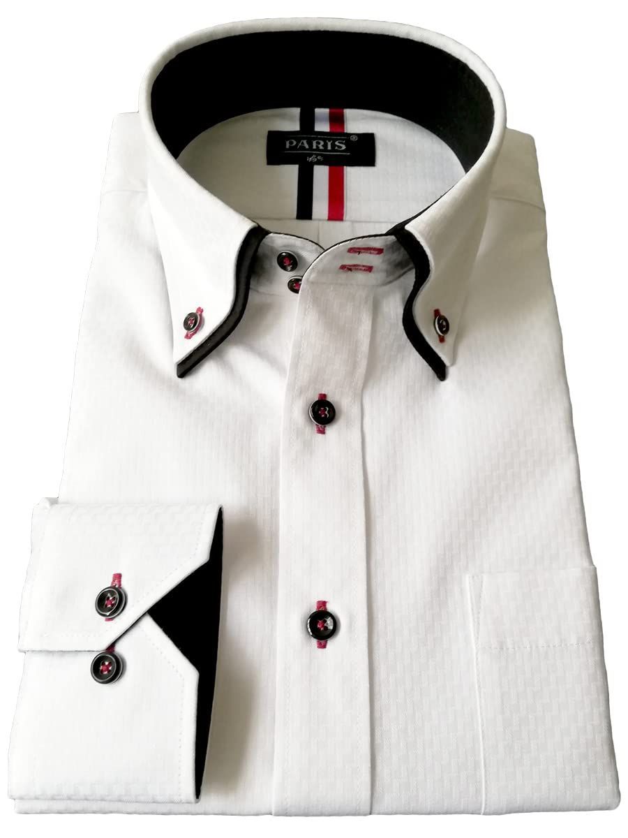 パリス16ク ワイシャツ メンズ 長袖 形態安定 ボタンダウン ドゥエボットーニ
