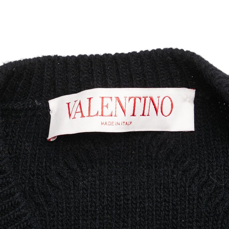VALENTINO - ヴァレンティノ   素敵なニット   Mサイズ ヴァレンティノ Vロゴ ニット セーター サイズ:XXS ブラック