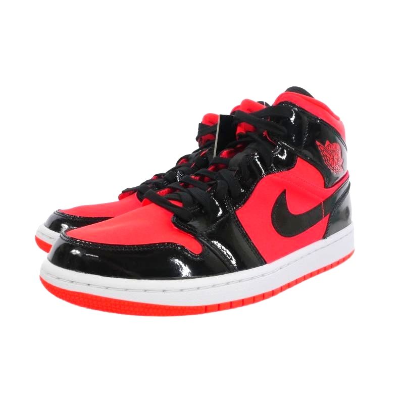 ナイキ NIKE Women's Air Jordan 1 Mid ウィメンズ エアジョーダン1 ミッド スニーカー 27cm レッド/ブラック BQ6472 600