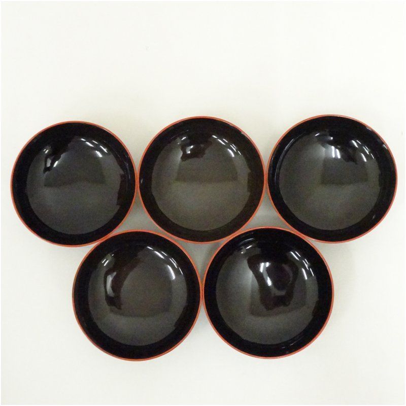 根来塗 青紫園造 煮物椀5客（共箱） 漆器 器 おしゃれ 懐石 割烹