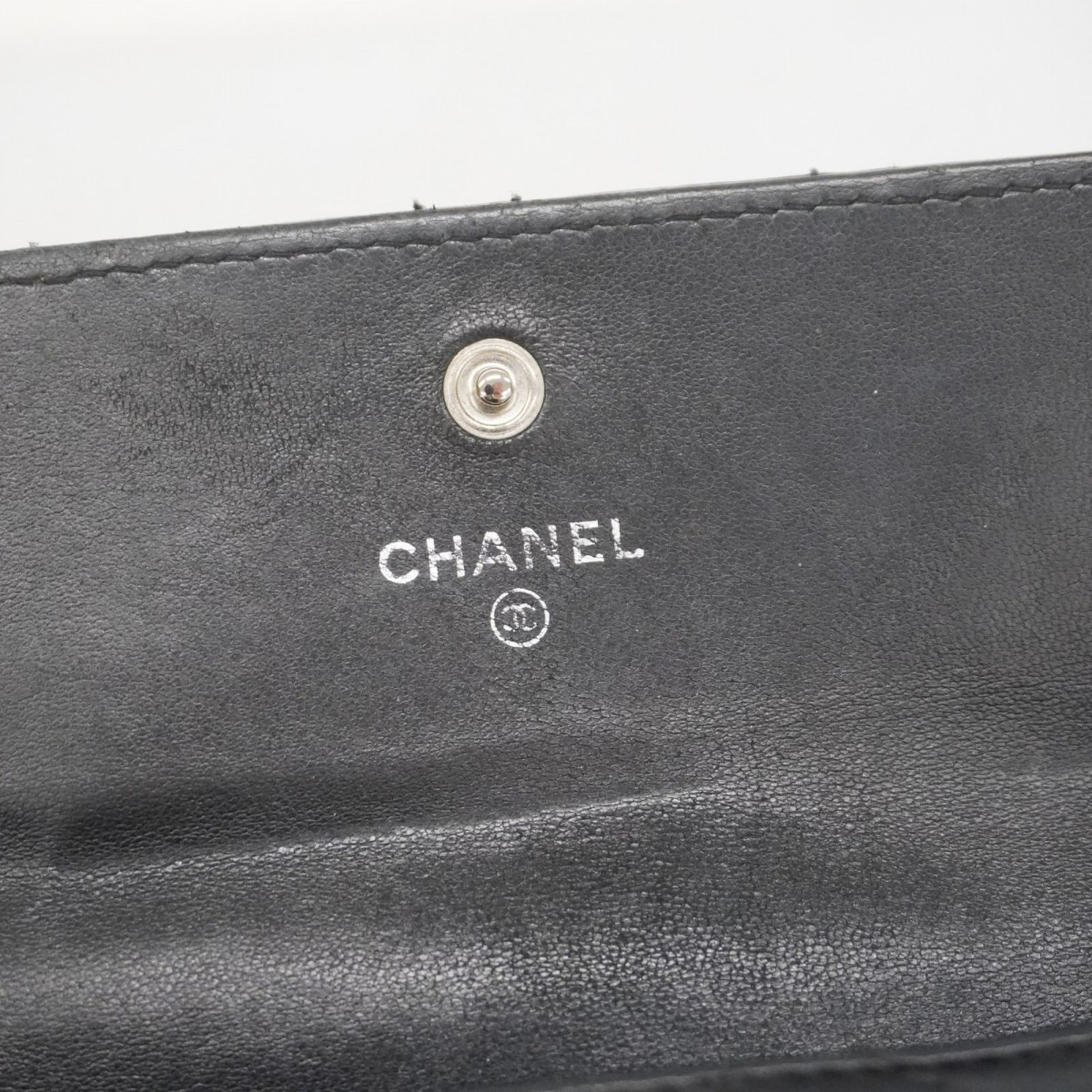 CHANEL＊シャネル＊フラップ＊長財布＊マトラッセ＊ラムスキン＊ 正規品 CHANEL シャネル ラムスキン マトラッセ 三つ折り 長財布
