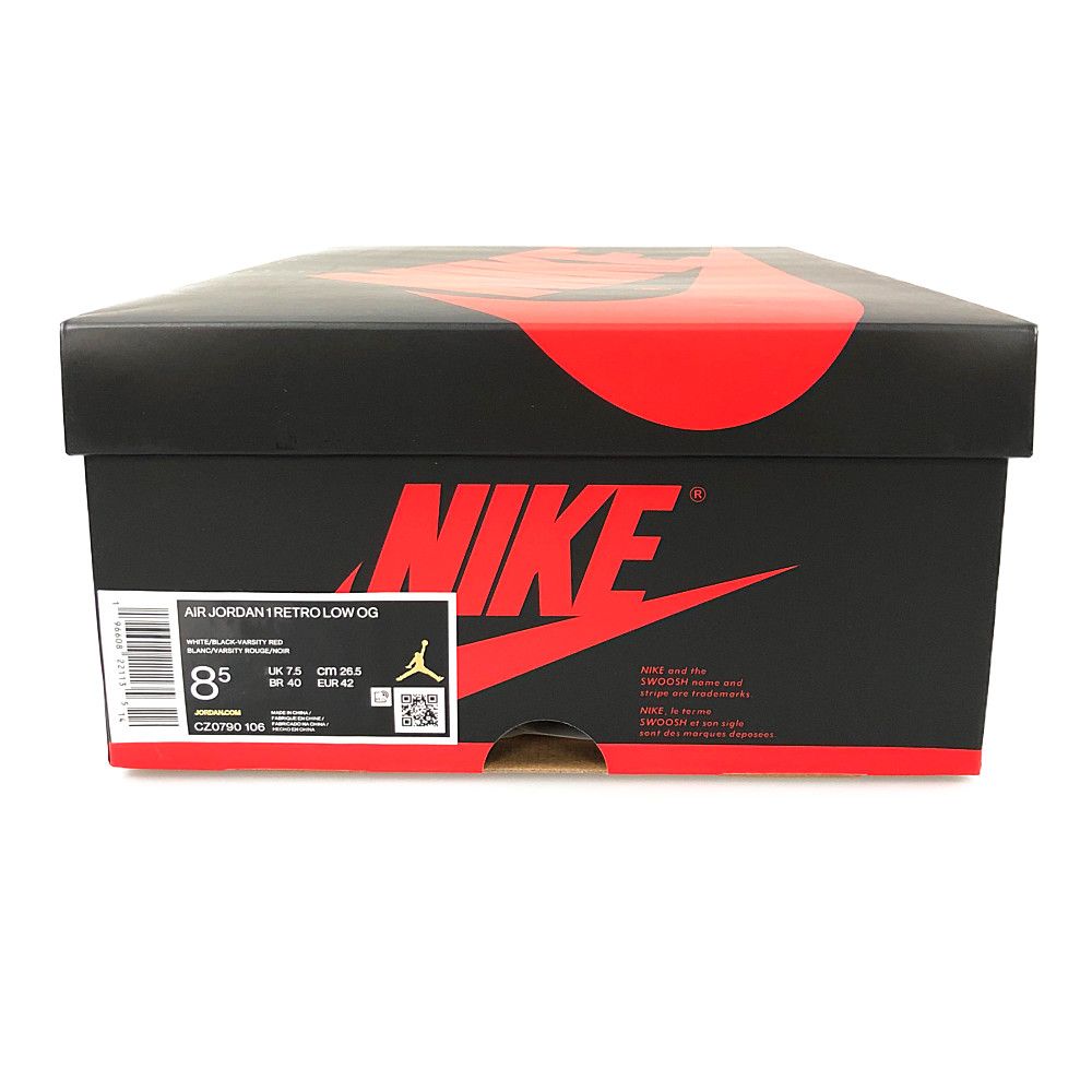 NIKE ナイキ CZ0790-106 AIR JORDAN 1 RETRO LOW OG BLACK TOE エア