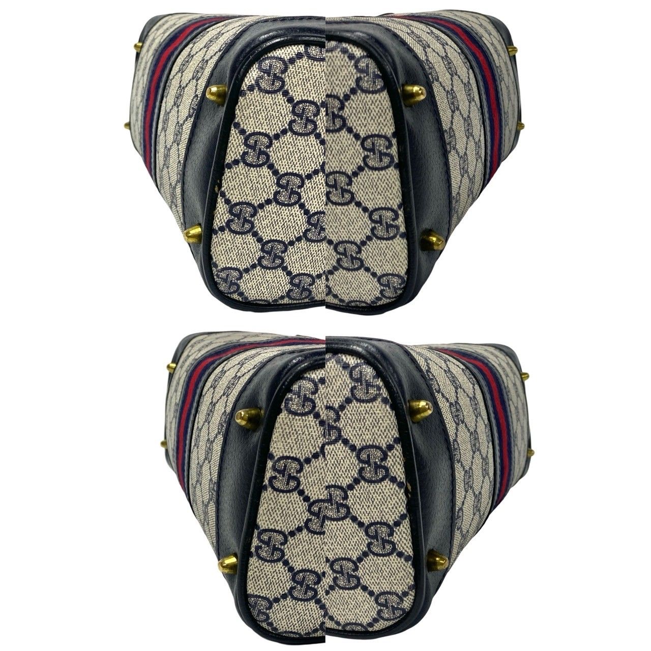 希少✨ GUCCI グッチ ミニボストン GG シェリーライン ネイビー 希少✨ GUCCI グッチ ミニボストン GG シェリーライン ネイビー