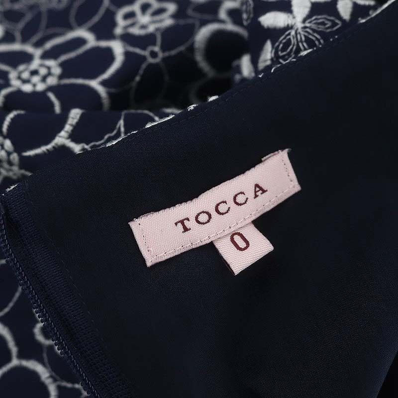 TOCCA フラワー 刺繍 ワンピース ノースリーブ グリーン SS S TOCCA トッカ ワンピース サイズ:0 664-5.OP.TO.SW.0940