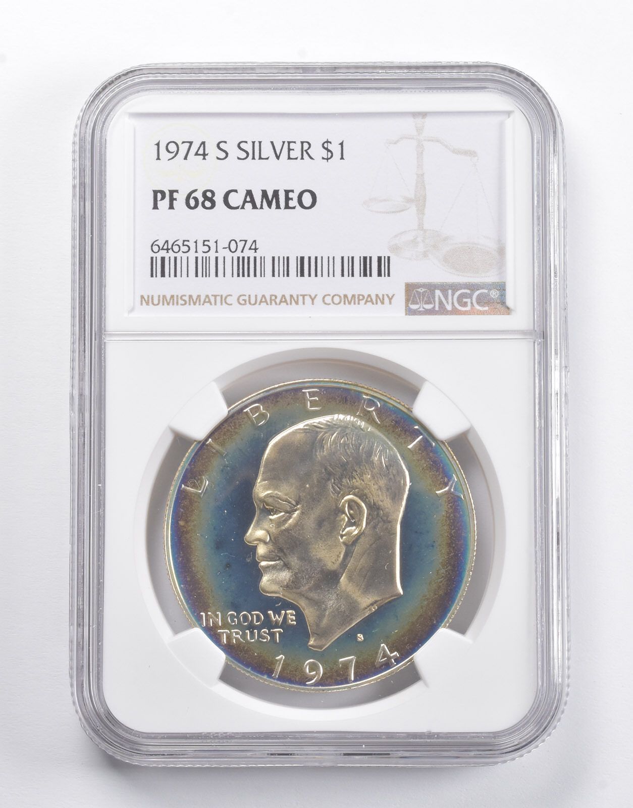 PF68 CAM 1974S アイゼンハワー シルバー ダラー NGC レインボー Td