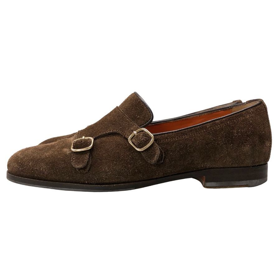 サントーニ レザーシューズ カルロス ダブルモンク スエード【AFD15  