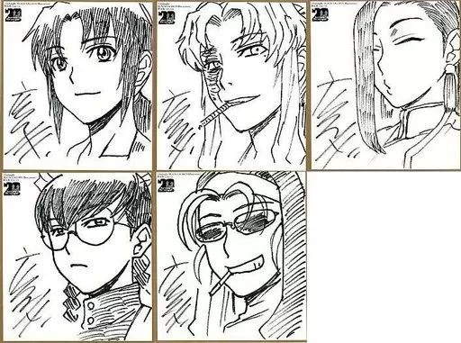 中古】紙製品 [単品] 集合 描き下ろしサイン入り複製ミニ色紙5枚