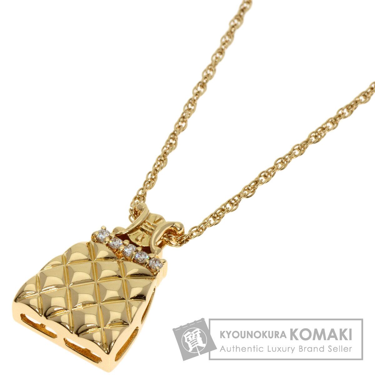 CELINE セリーヌ バッグ型 ダイヤモンド ネックレス K18YG レディース  