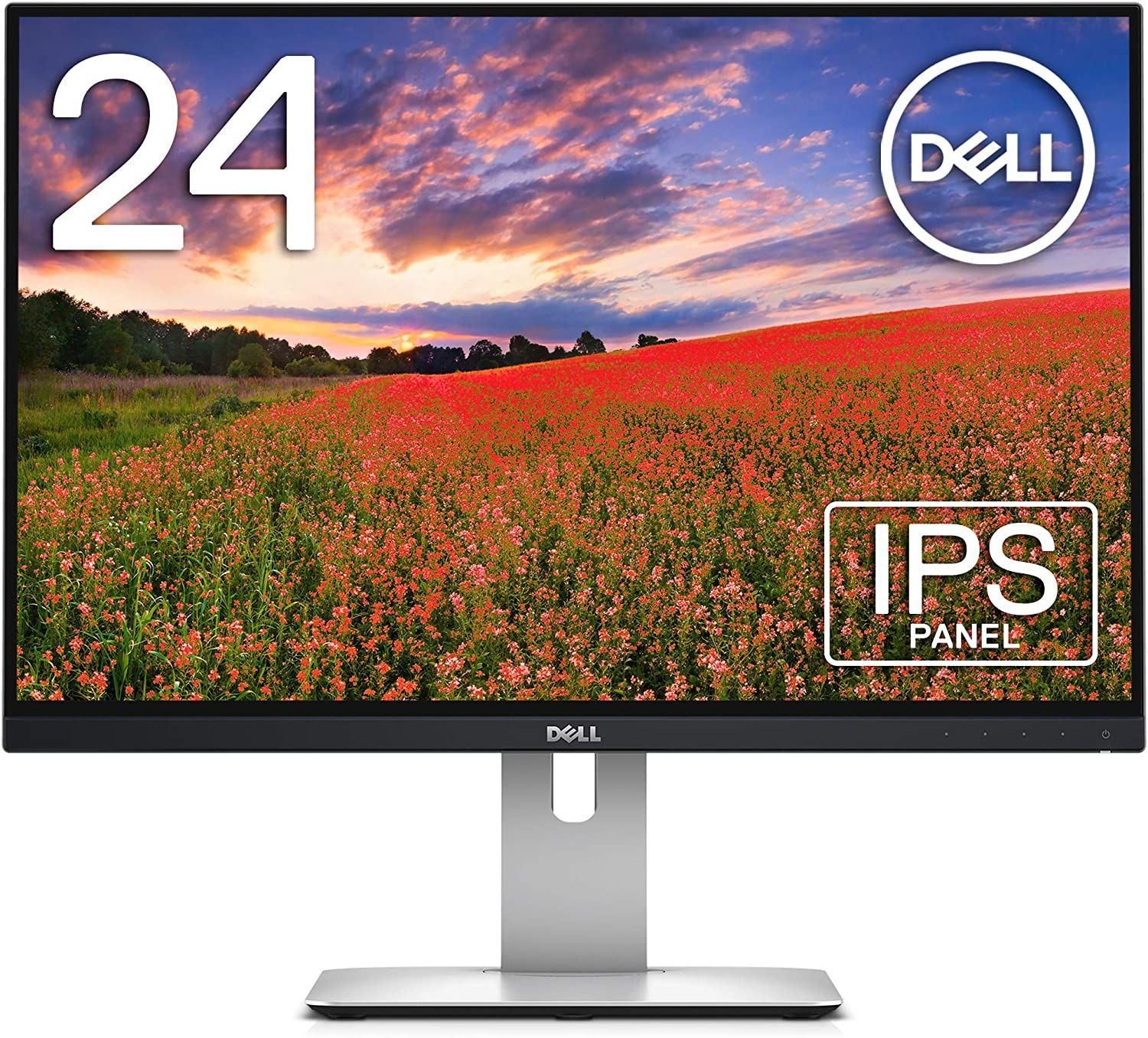 Dell モニター 24インチ U2415(広視野角/フレームス/WUXGA/IPS非光沢/フリッカーフリー/DP,mDP,HDMIx2/高さ調整/回転)【付属品：電源ケーブル・DPケーブル】中古-502