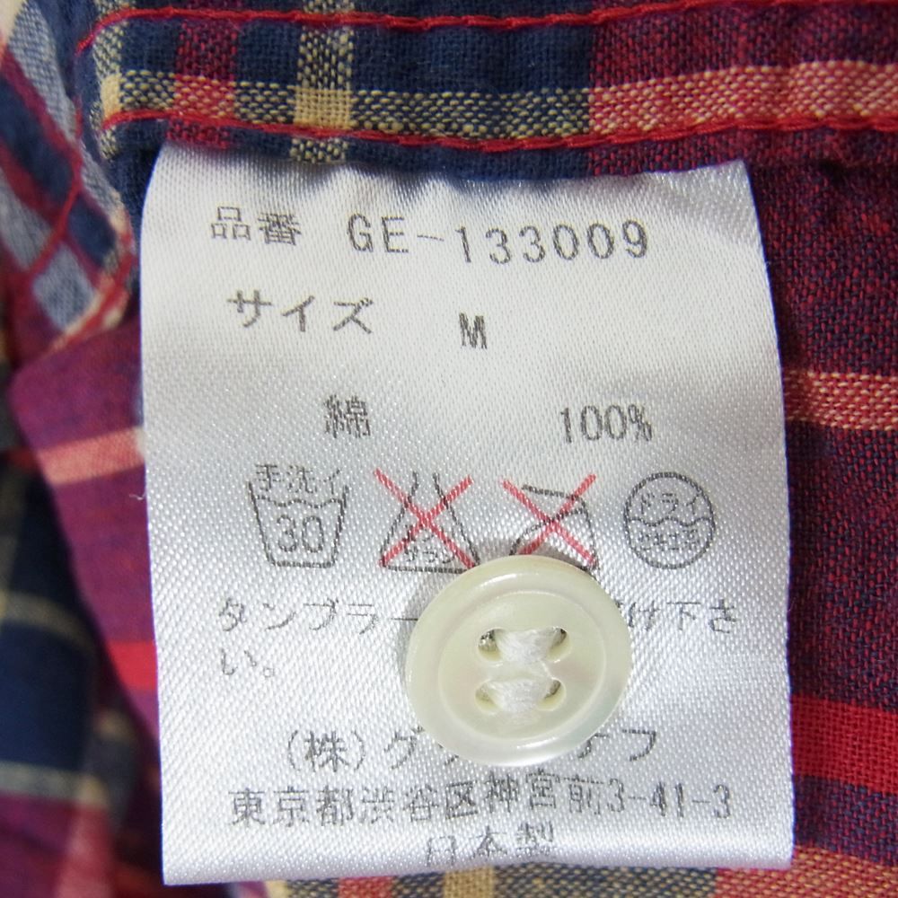 GOODENOUGH グッドイナフ GE-133009 MADRAS S／S REGULAR SHIRT 背ロゴ