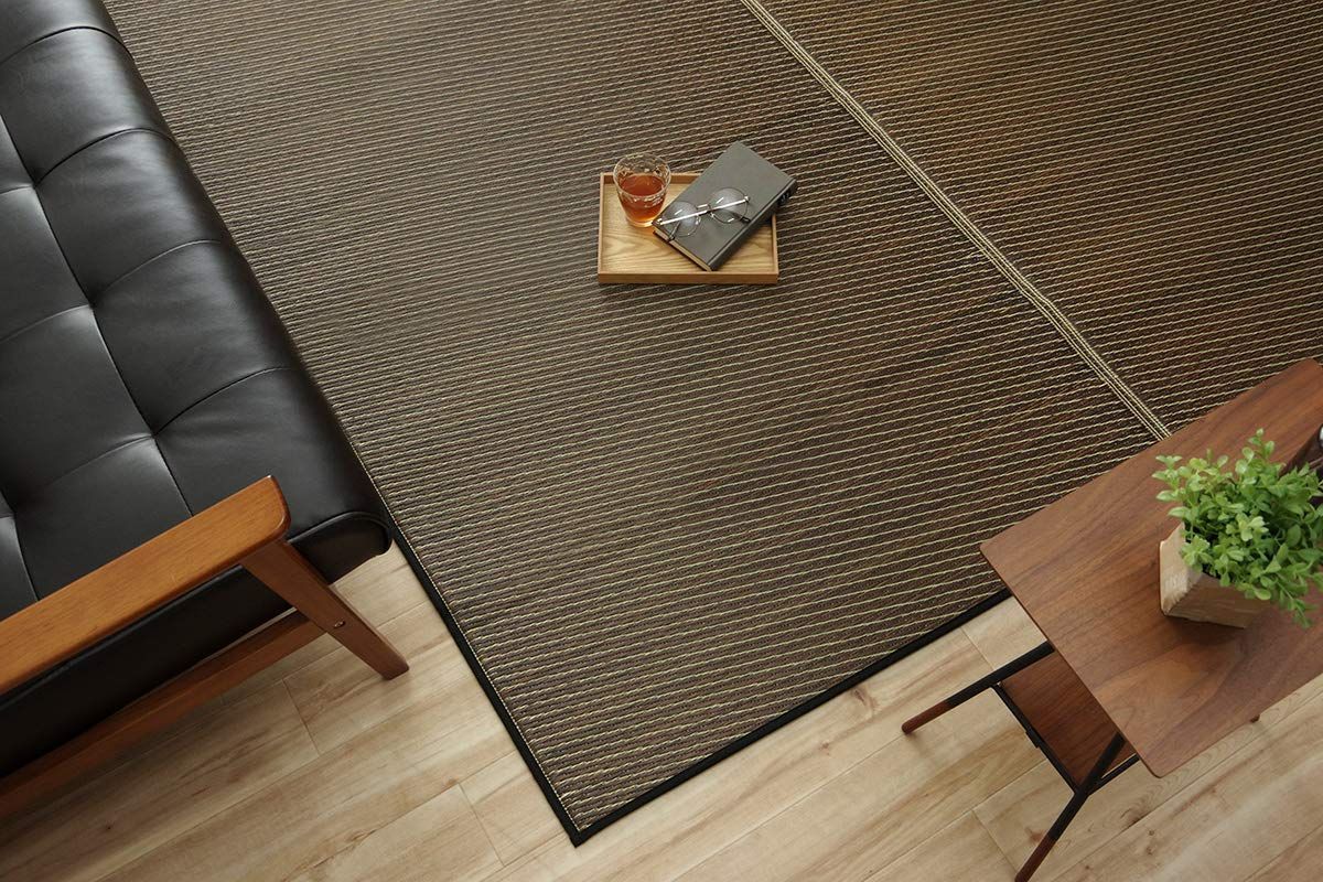 【特価セール】イケヒコ い草ラグ カーペット 1.5畳 国産 Fソリッド ダークブラウン 約140×200cm 裏:ウレタン シンプル #8213260