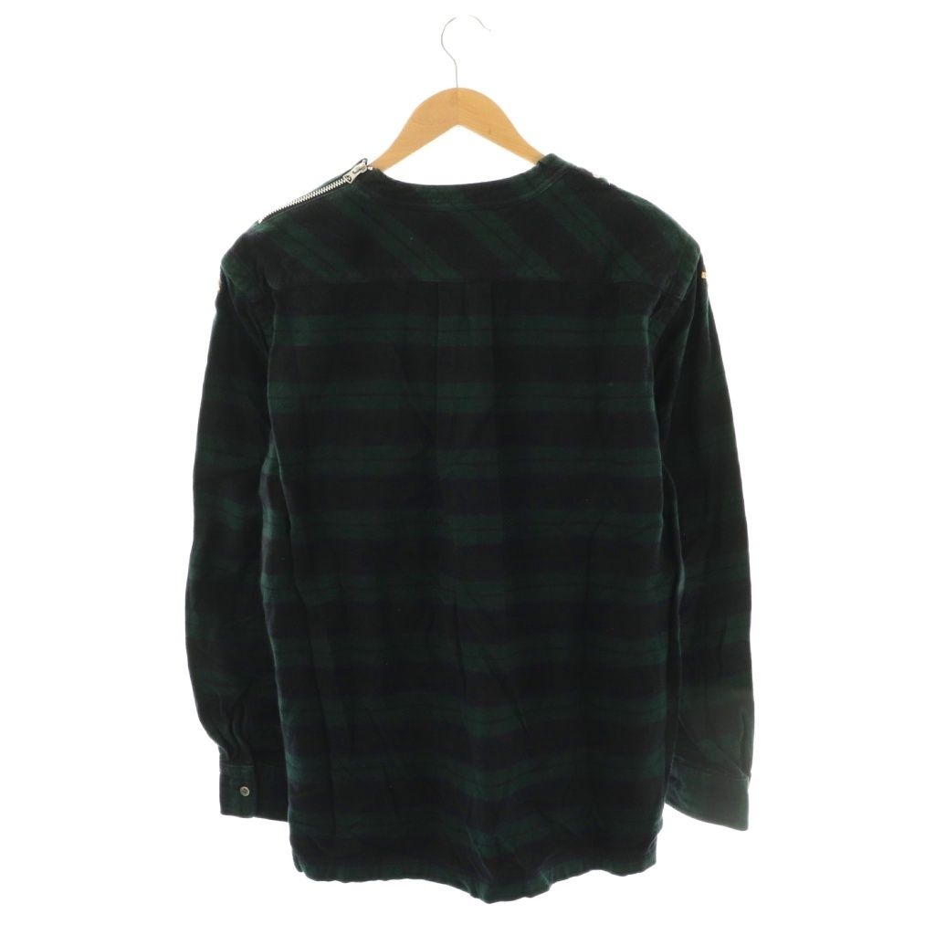 サカイ sacai EMBROIDERY PULLOVER CHECK SHIRTSトップス カットソー 長袖 1 グリーン マルチカラー 18-01758 |DO OS AD