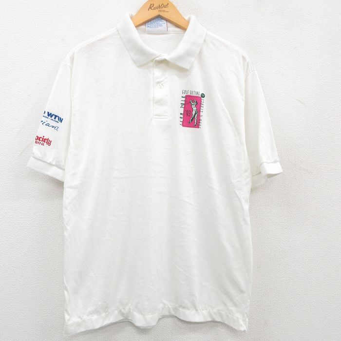 XL/古着 ヘインズ 半袖 ポロ シャツ メンズ 90s ゴルフ 白 ホワイト 23apr18 中古 トップス