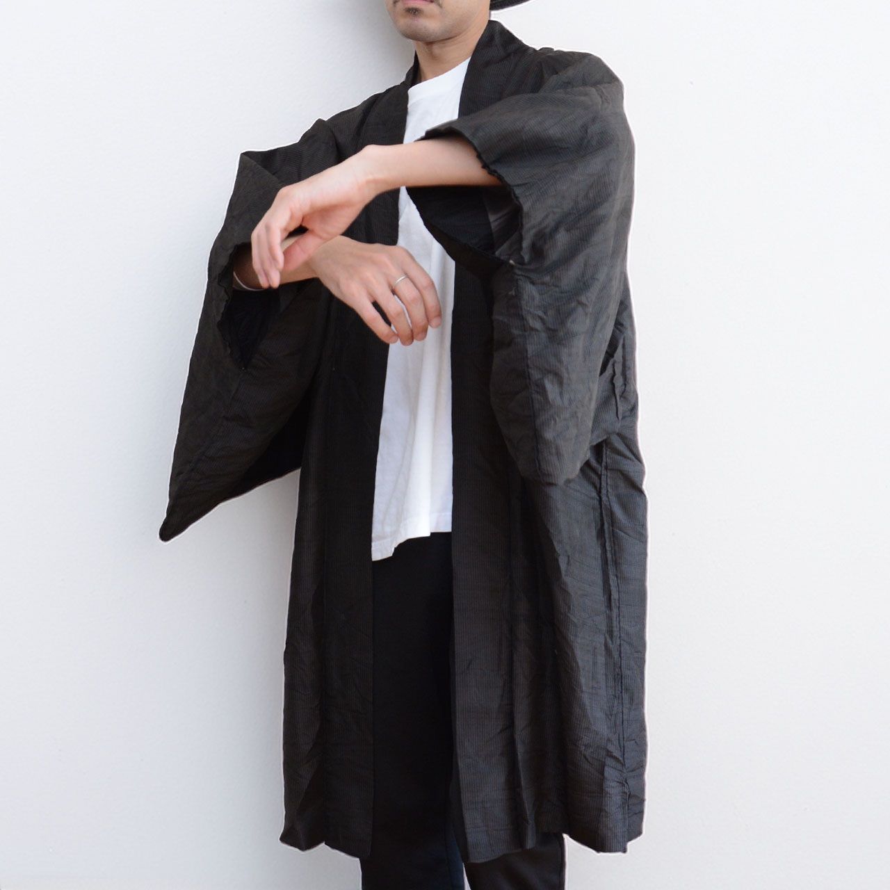 昭和中期 男性用羽織 羽裏スズメと花 コレクション向け ジャパン 