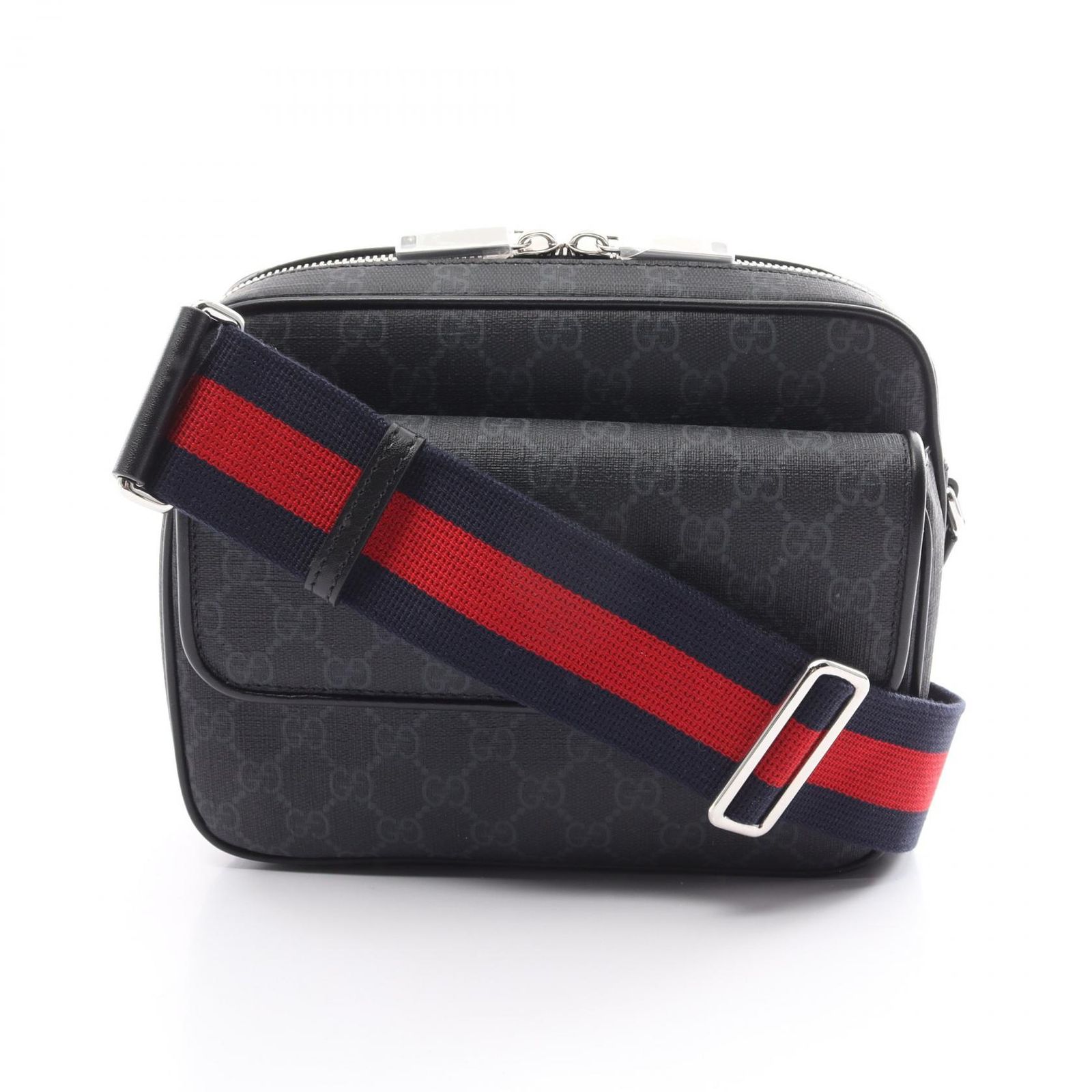 グッチ GUCCI ショルダーバッグ GGスプリーム スモール クロスボディ 795479FADJA1042 ブラック PVCコーティングキャンバス レザー クロスボディバッグ メンズ