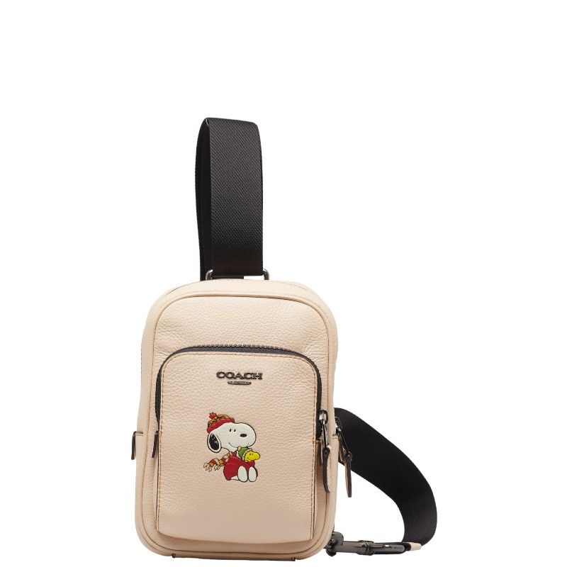 COACHコーチ　CE602スヌーピー　ボディバッグ　ベージュ COACH - 本物 コーチ COACH × ピーナッツ PEANUTS コラボ