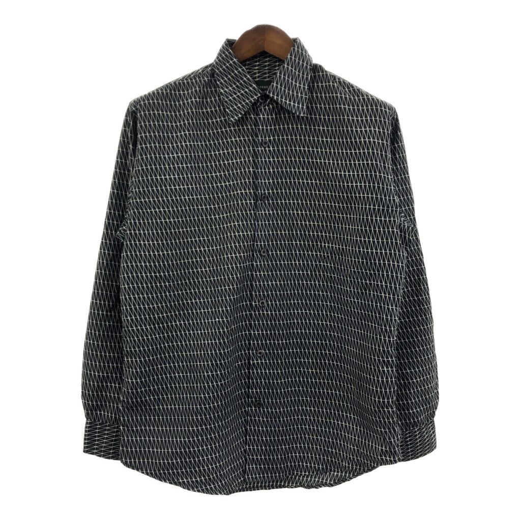 Earthquke 長袖シャツ 総柄 ブラック (メンズ M) 中古 古着 Q7296