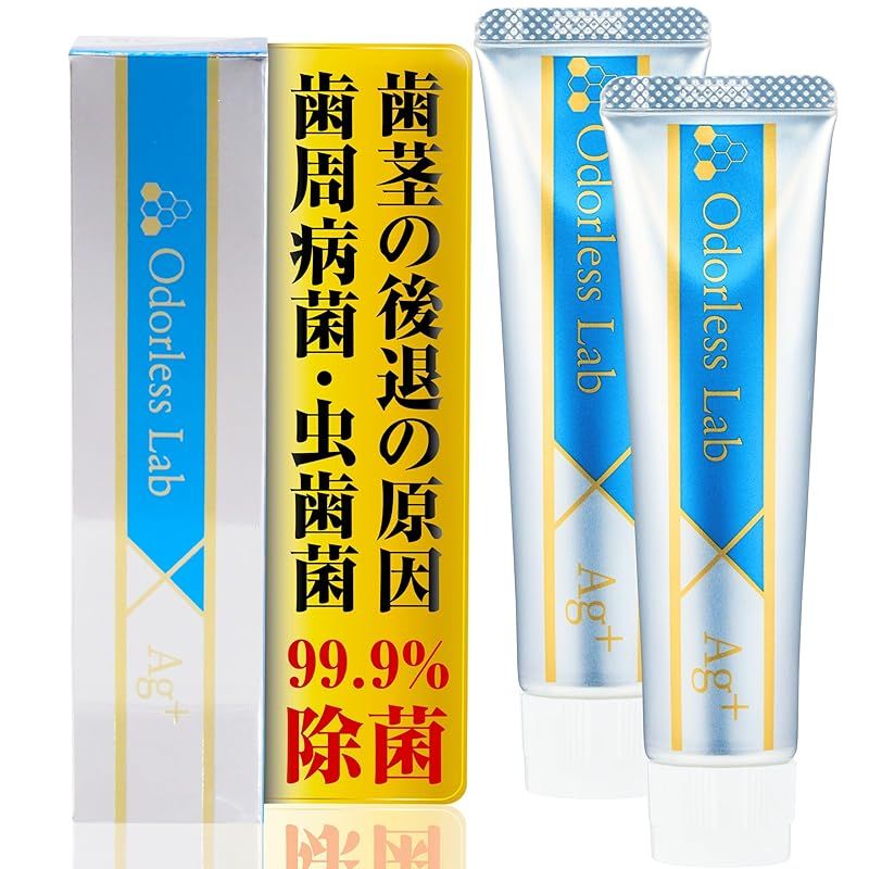 無臭研 銀イオン歯磨き粉 高濃度銀イオン配合 イオン歯磨き 300ppm Ag+ 口臭 虫歯 口内細菌 ハミガキ 歯磨き粉 フッ素未配合 国内生産品 ペースト 50g×2本 0