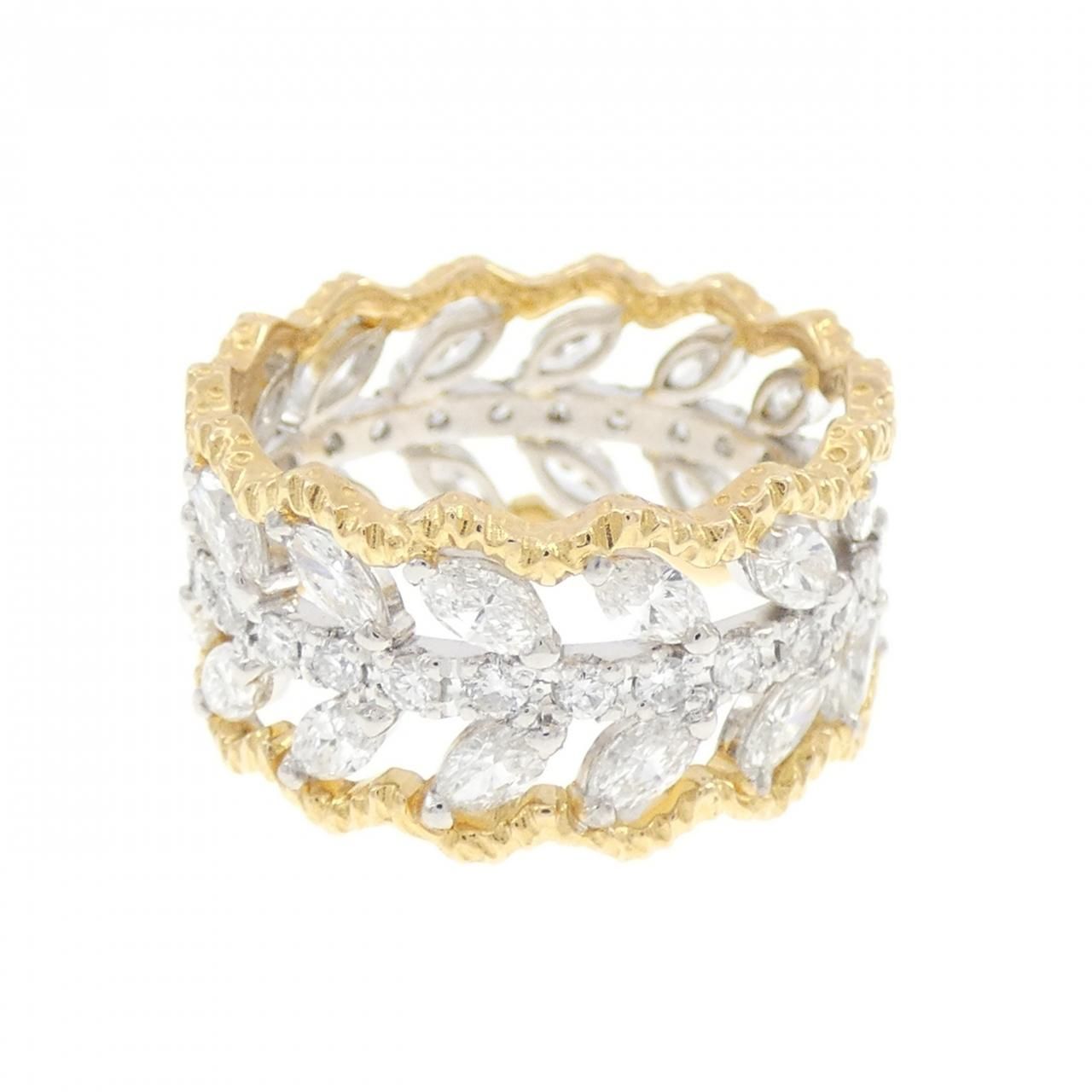 pt900 k18 ダイヤリング　　　17号 K18 Pt900 0.10ct 天然ダイヤリング 指輪 【公式通販】