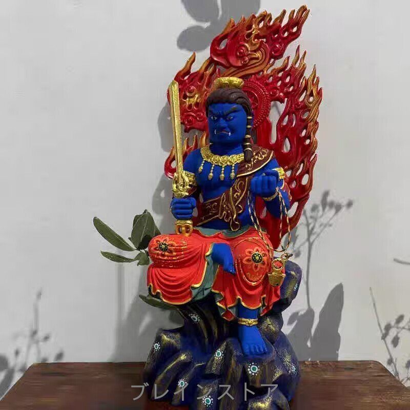 修縁堂】大迫力 木彫り 仏像 七福神大黒天立像 本金 切金 彫刻