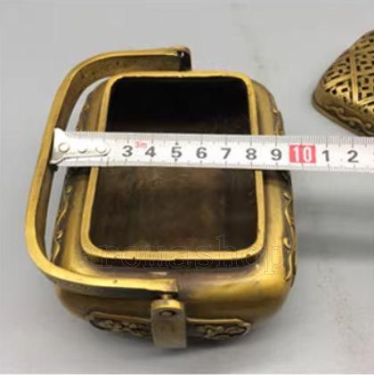 銅器 浮彫騰竜提梁暖手炉 香炉 香具 装飾品 工芸品 置物 - メルカリ