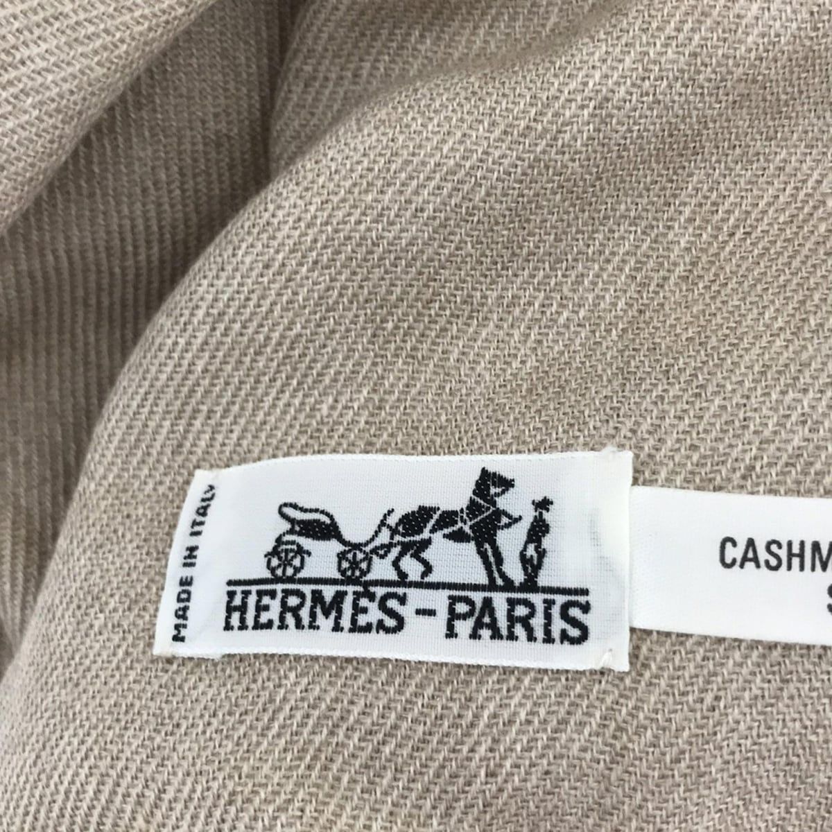 HERMES(エルメス) ストール(ショール)美品 - ベージュ カシミヤ