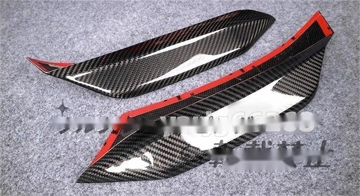 2014-2019 BMW M3 M4 F80 F82 イプ ドライカーボン製 フロントバンパー スプリッター エプロンフラップ リップスポイラー 2個左右セット