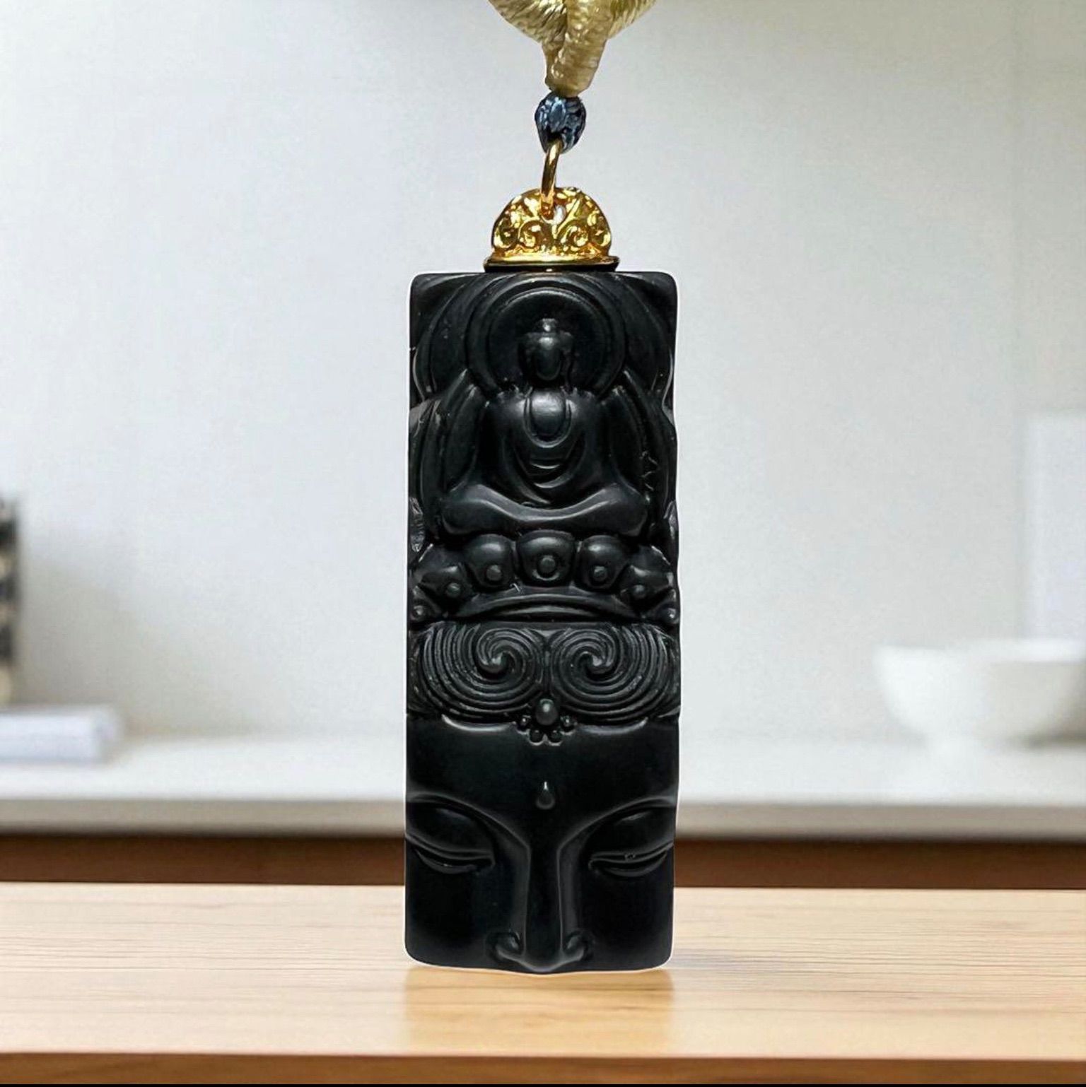 和田玉観音様彫り紐ネックレス❣️ 至高の慈悲　願望成就・開運・健康長寿 和田玉観音様彫り紐ネックレス 至高の慈悲 願望成就・開運・健康長寿