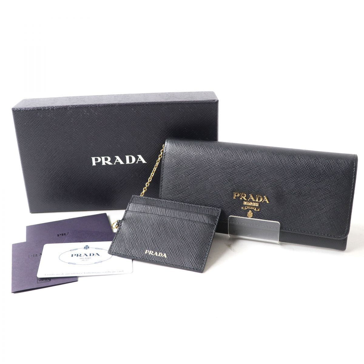 超良品‼️ プラダ PRADA 財布 長財布 サフィアーノ リボン パス