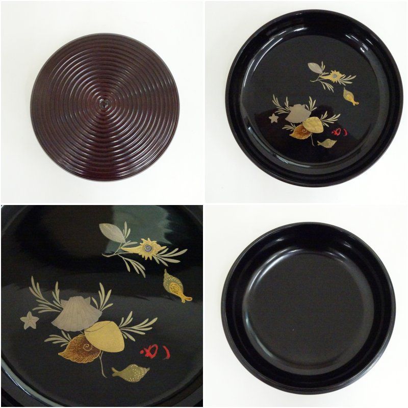 塗師 宗寿造 蓋裏海松貝蒔絵 溜糸目喰籠（堀内家十二代 宗完 兼中斎