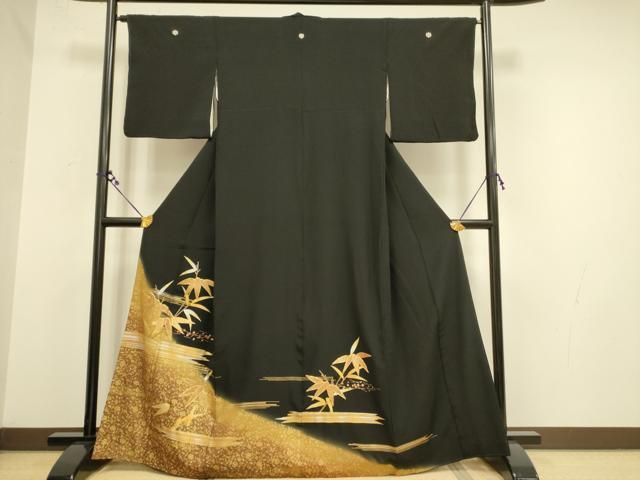 平和屋着物●男性　黒紋付　正絹　逸品　DAAT1173tw 平和屋着物○男性 黒紋付 正絹 逸品 DAAT1173tw