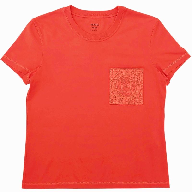エルメス Tシャツ 半袖 Embroidered pocket t-shirt H刺繍