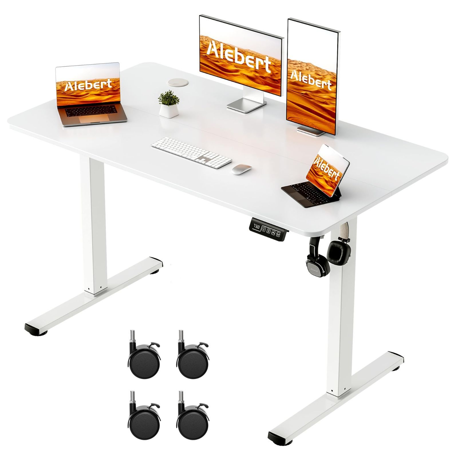 商品 電動 上下昇降デスク 幅120 奥行60cm 高さメモリー機能 静音 昇降式デスク 収納フック付き パソコンデスク スタンディングデスク ゲーミングデスク オフィスデスク 昇降デスク モニターアーム対応 電動 Alebert｢アレベルト｣ 幅120