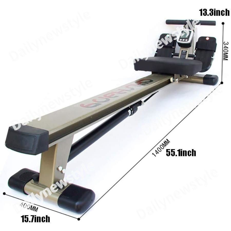 人気推薦◇折り畳み式のローイングマシン、12のレベル調節可能な抵抗LCDモニター、流体抵抗お座り姿勢ミュートパドル、屋内フィットネス機器カーディオワークアウト  