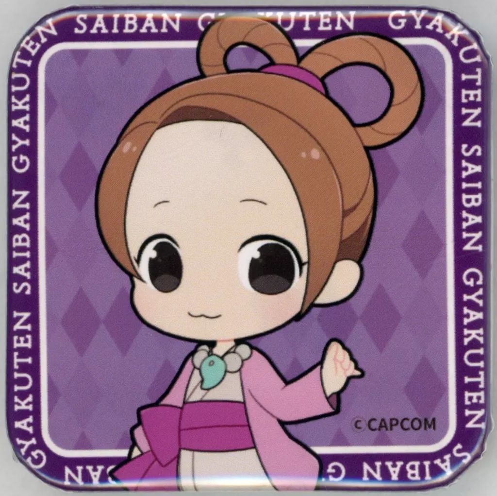 中古】バッジ・ビンズ 綾里春美 「逆転裁判画廊 トレーディング缶