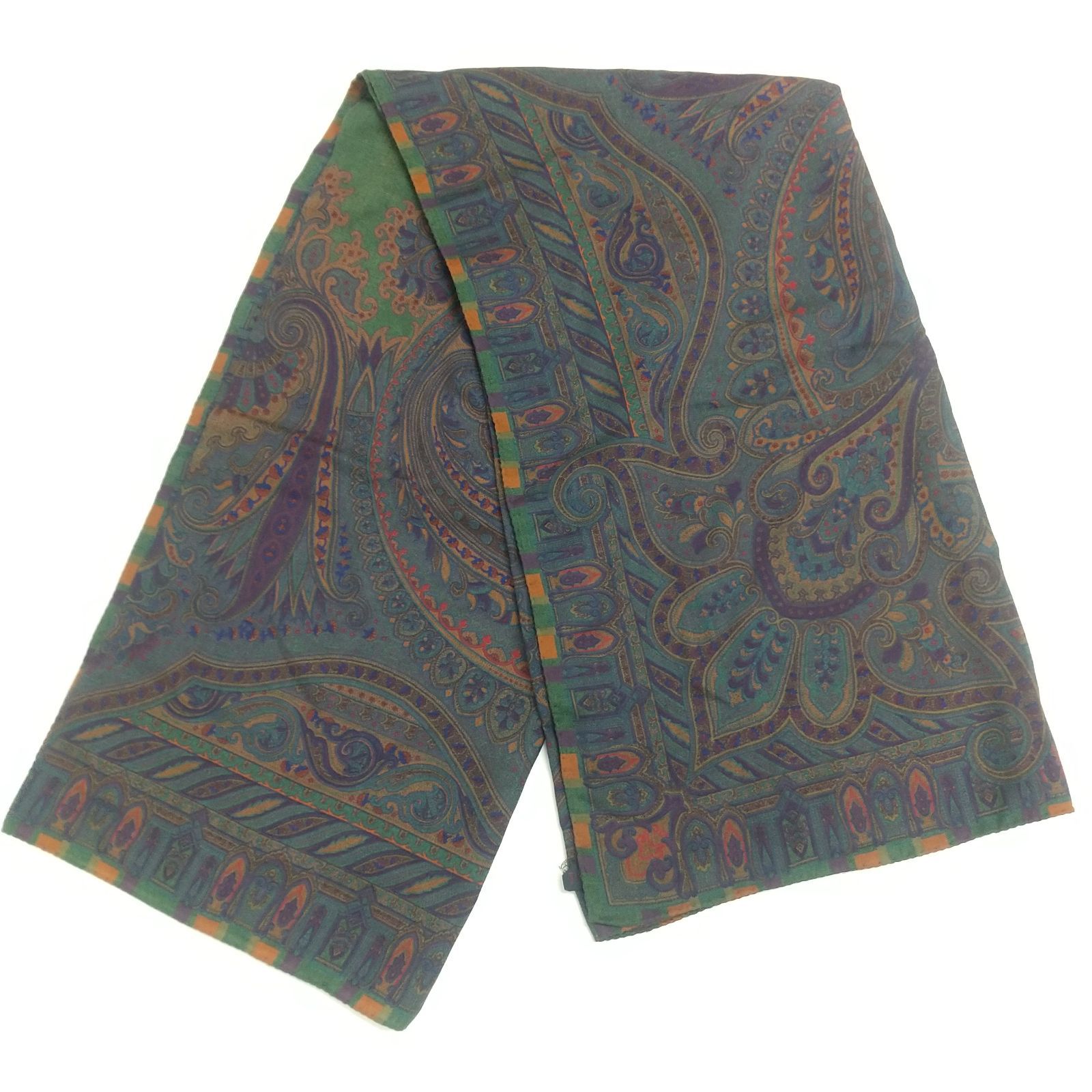 ETRO エトロ ペイズリー 大判 ストール スカーフ シルク/ウール