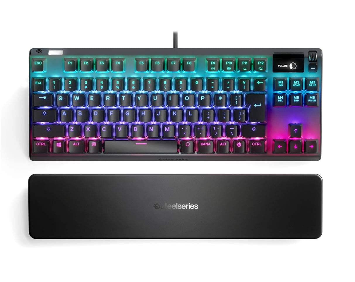 SteelSeries ゲーミングキーボード テンキーレス 赤軸 有線 日本語配列 有機ELディスプレイ搭載 Apex 7 TKL Red Switch 64649