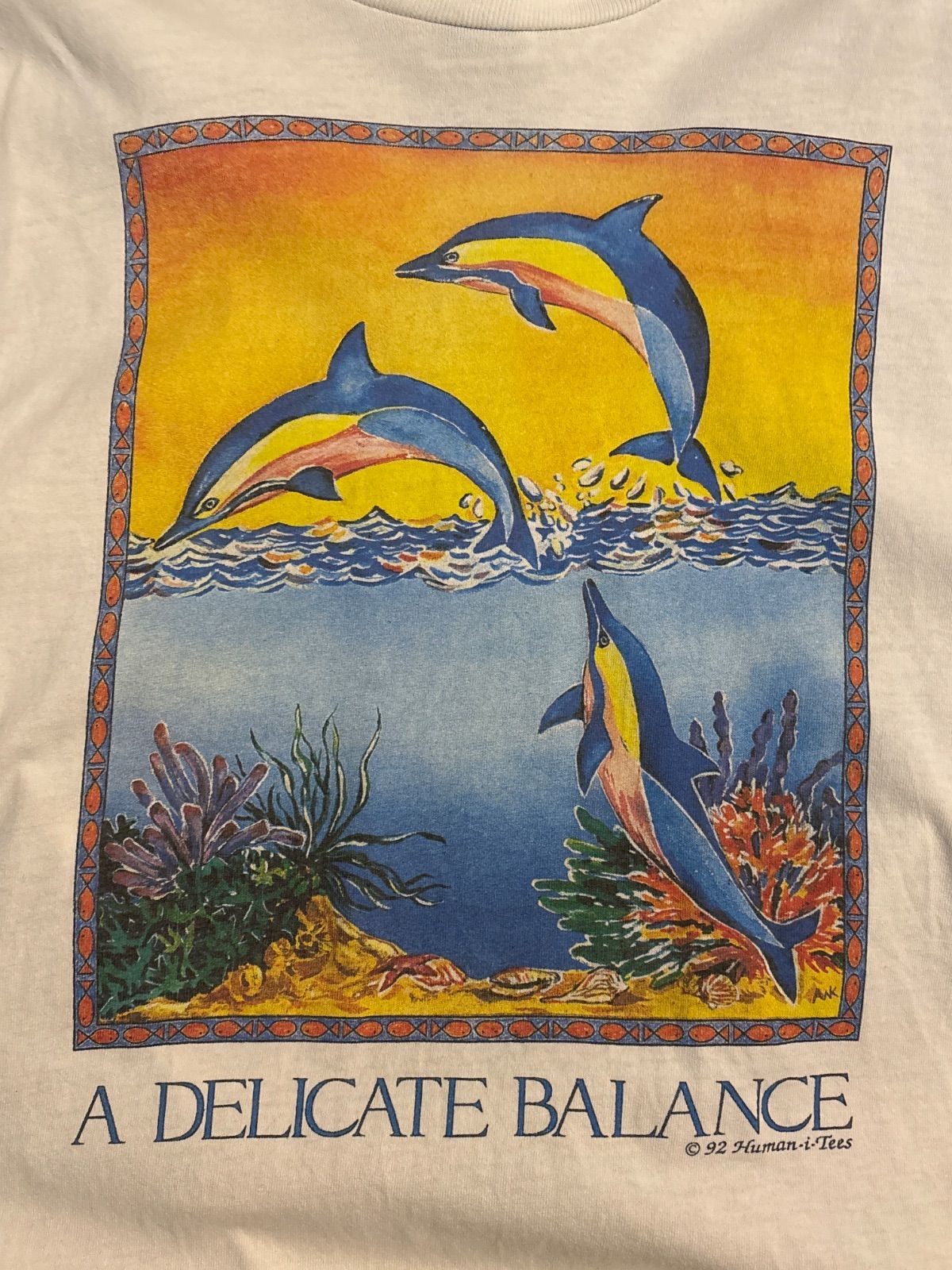 日本販売好調 【90s】human i tees vintage tee イルカ イラスト 