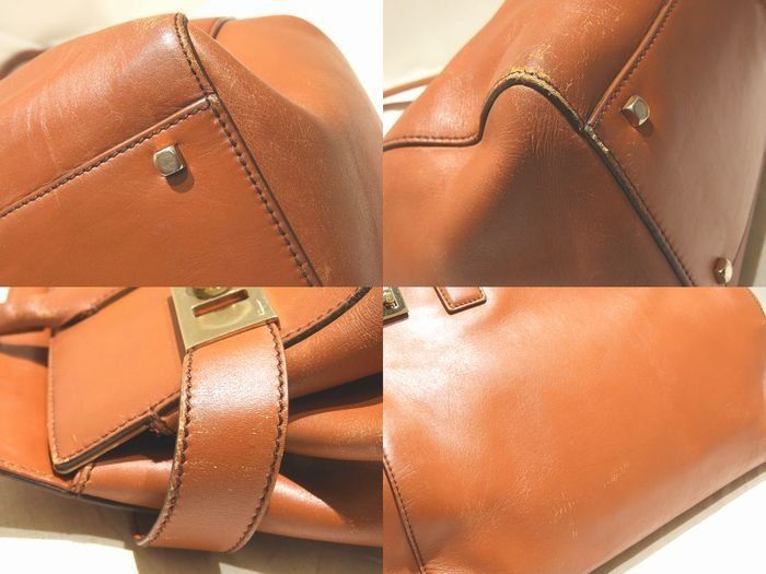 美品✨サルヴァトーレフェラガモ ブリーフケース ブラウン レザー ゴールド金具 Salvatore Ferragamo フェラガモ 肩掛け トートバッグ
